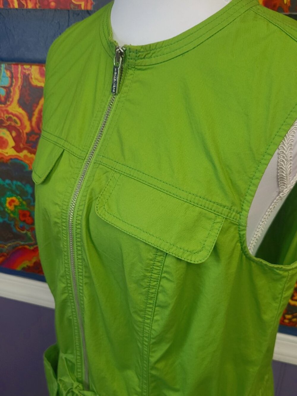 Michael Kors ~ Sz M ~ Green Shirt Dress ~ *Excellent Condition - Picture 2 of 9
